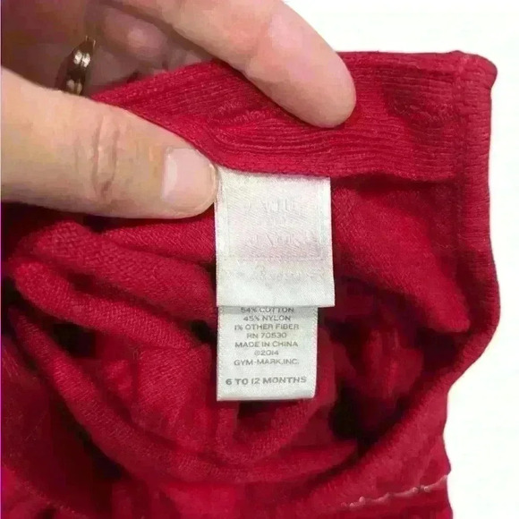 Janie and Jack Layette Little Rosebud Red Dress w/Silver Thread 6-12 Months - Picture 5 of 7